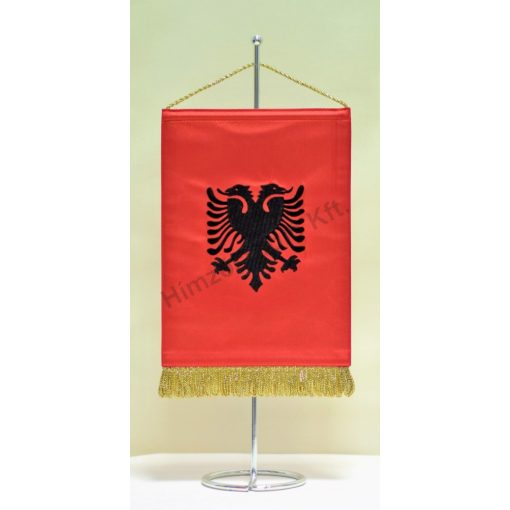 Albánia hímzett asztali zászló