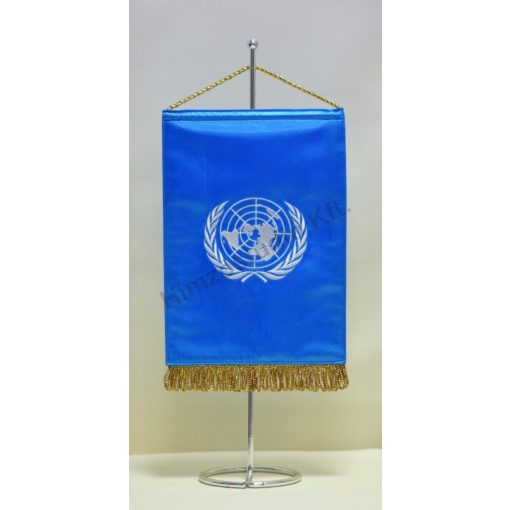 ENSZ hímzett asztali zászló