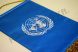 ENSZ hímzett asztali zászló