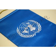 ENSZ hímzett asztali zászló