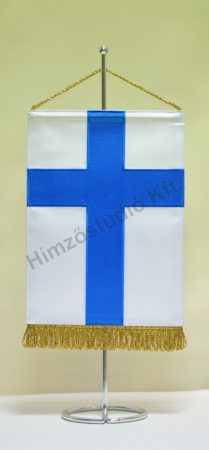 Finnország hímzett asztali zászló