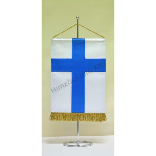 Finnország hímzett asztali zászló