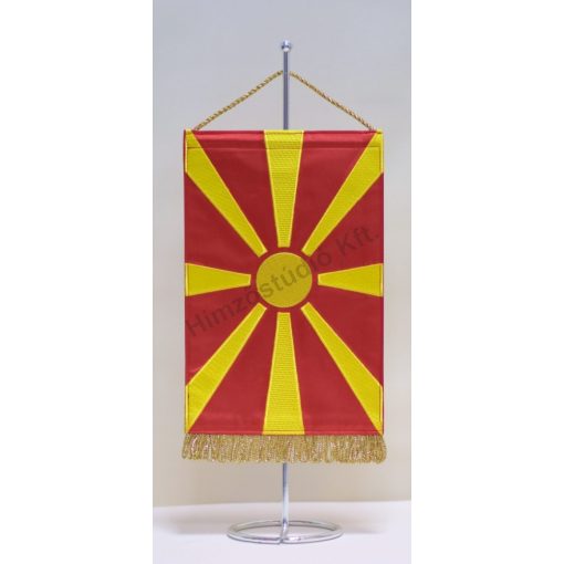 Macedónia hímzett asztali zászló