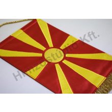 Macedónia hímzett asztali zászló