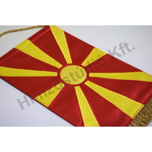 Macedónia hímzett asztali zászló