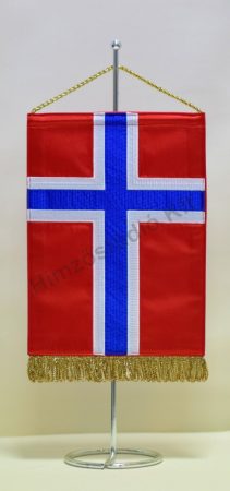Norvégia hímzett asztali zászló