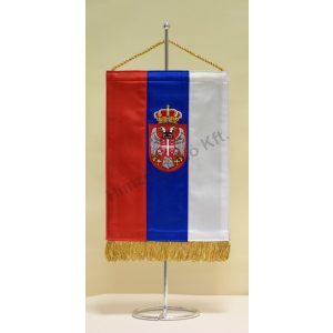 Szerbia hímzett asztali zászló