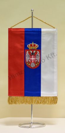 Szerbia hímzett asztali zászló