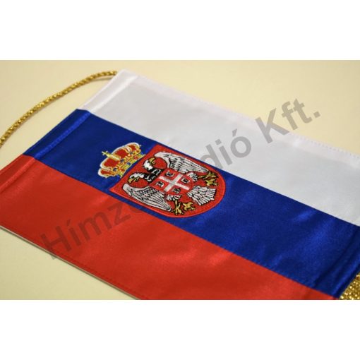 Szerbia hímzett asztali zászló