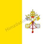 Beltéri vatikáni zászló egyik oldalon hímzett címerrel