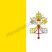 Kültéri vatikáni zászló egyik oldalon hímzett címerrel