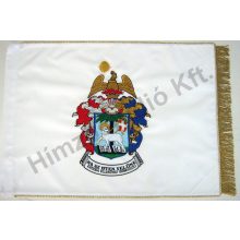 Beltéri református zászló mindkét oldalon hímzett címerrel