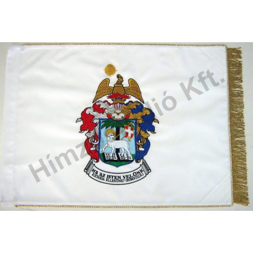 Beltéri református zászló mindkét oldalon hímzett címerrel