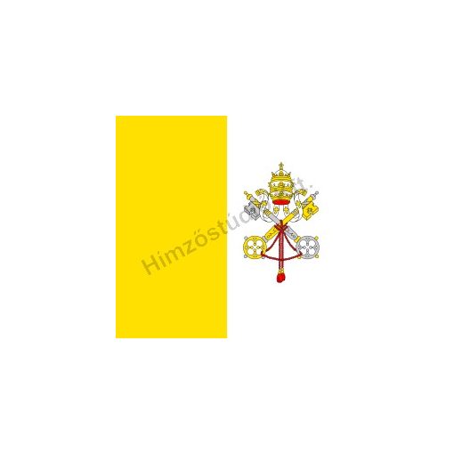 Kültéri vatikáni zászló mindkét oldalon hímzett címerrel