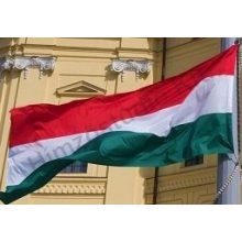 Kültéri, nyomott címeres magyar zászló egyrétegű